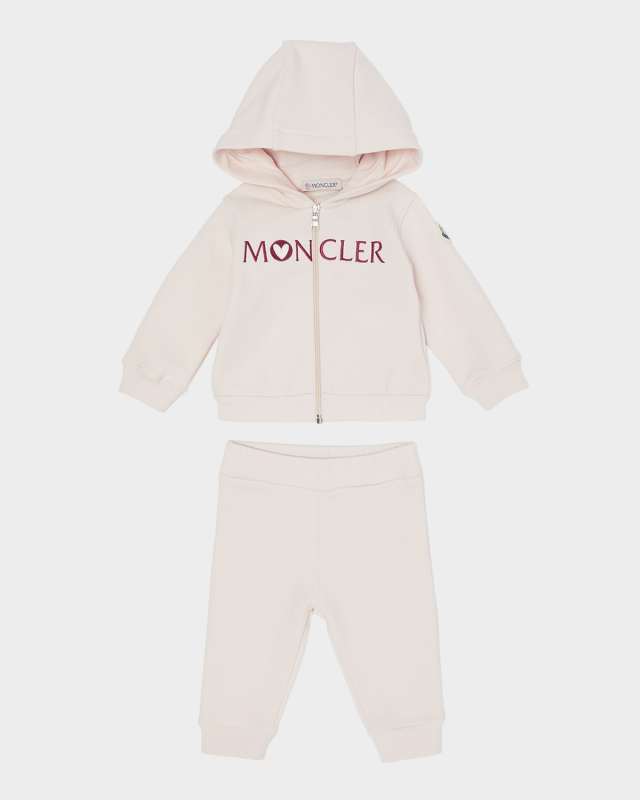Girl's Heart Logo Hoodie & Jogger Pants Set, Size 6M-3